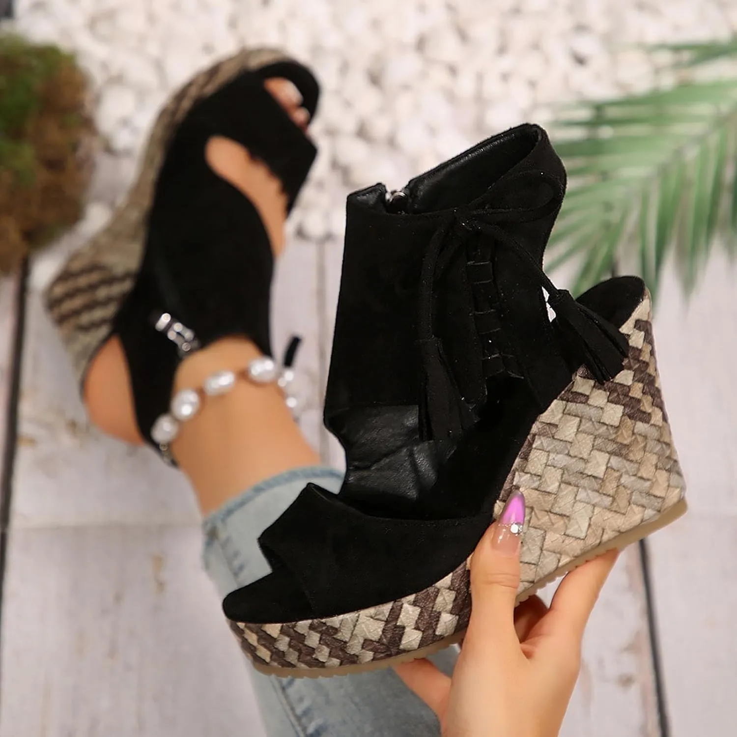 Orthopedic Platform Wedge Sandals for Women Summer Dressy Open Toe Espadrilles Sandals Comfortable Wedges Dress Shoes