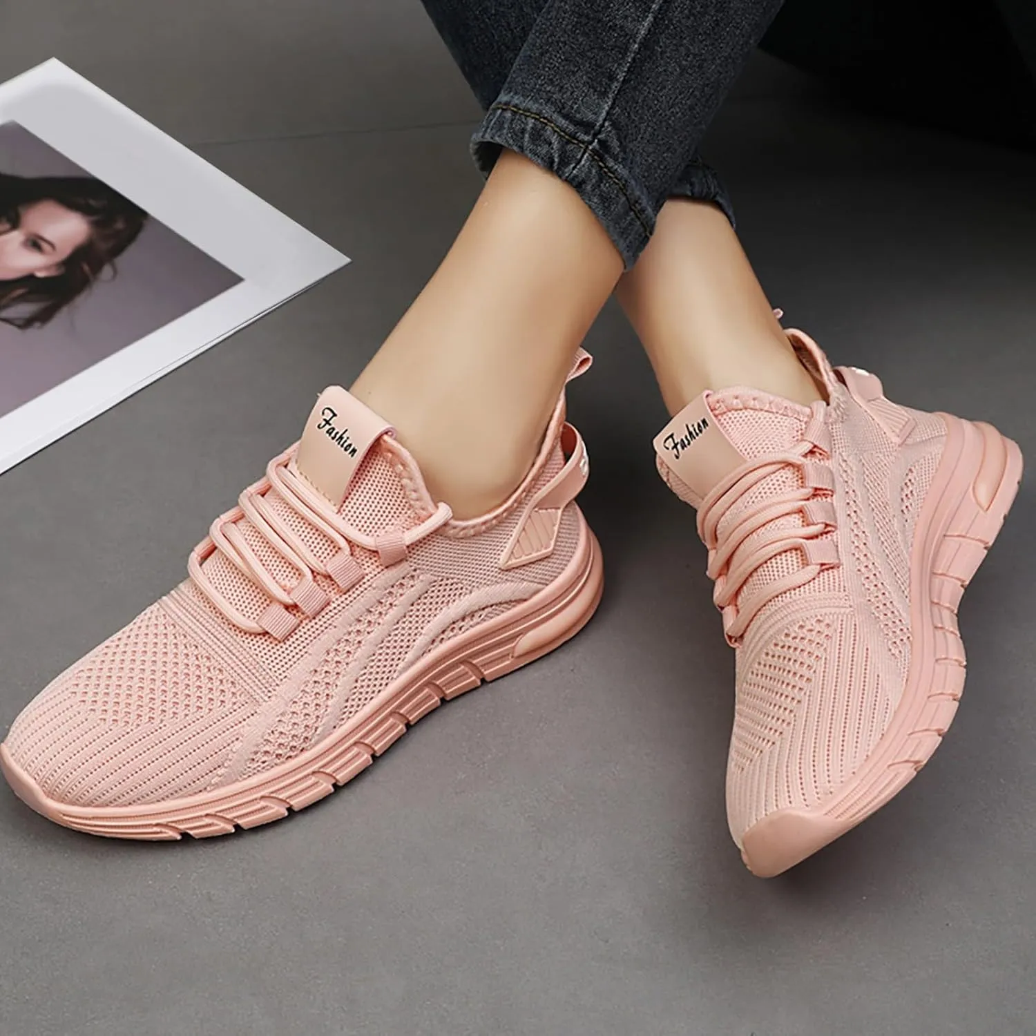 Orthopedic Shoes for Women Slip Ons Arch Support Backless Breathable Knitted Mesh Soft Air-Cushion Comfortable Round Toe Mules Non-Slip Lightweight Soft Sole Casual Garden Clogs