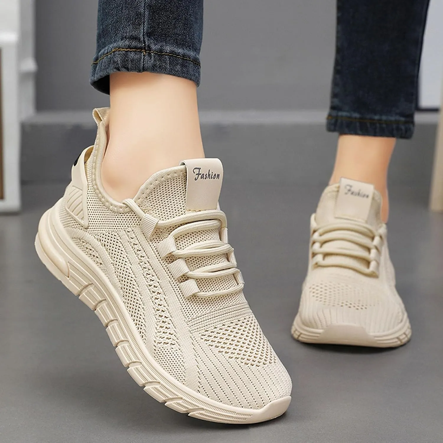 Orthopedic Shoes for Women Slip Ons Arch Support Backless Breathable Knitted Mesh Soft Air-Cushion Comfortable Round Toe Mules Non-Slip Lightweight Soft Sole Casual Garden Clogs