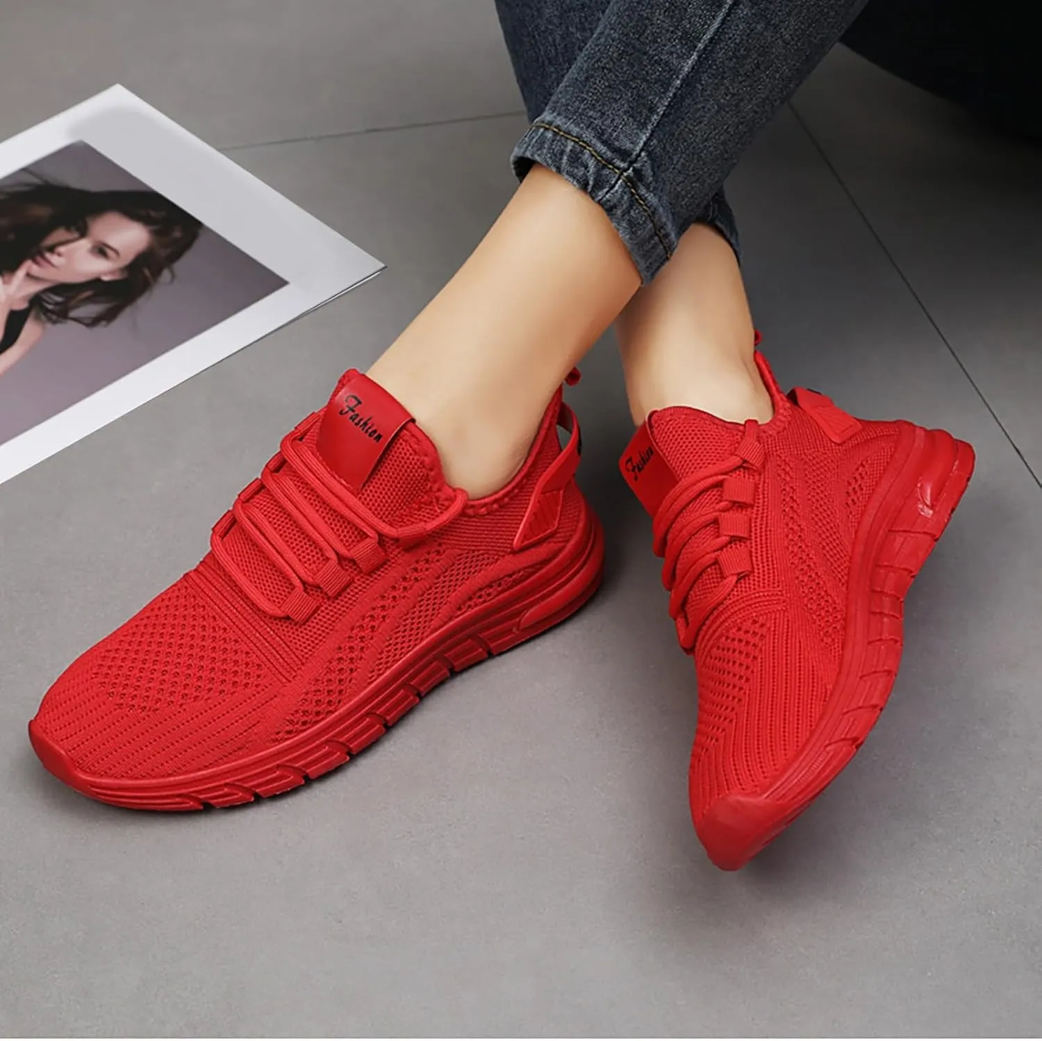 Orthopedic Shoes for Women Slip Ons Arch Support Backless Breathable Knitted Mesh Soft Air-Cushion Comfortable Round Toe Mules Non-Slip Lightweight Soft Sole Casual Garden Clogs