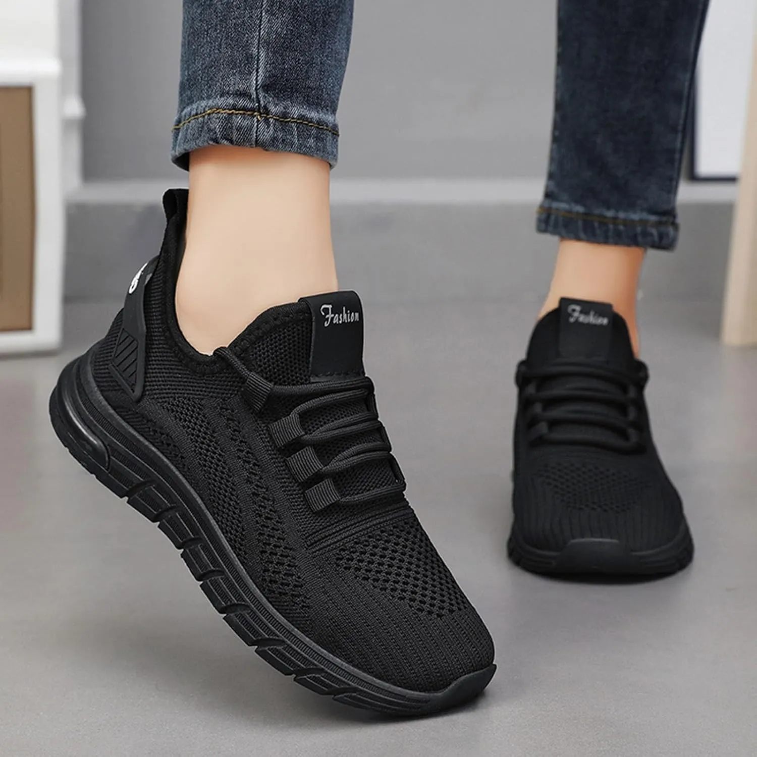 Orthopedic Shoes for Women Slip Ons Arch Support Backless Breathable Knitted Mesh Soft Air-Cushion Comfortable Round Toe Mules Non-Slip Lightweight Soft Sole Casual Garden Clogs