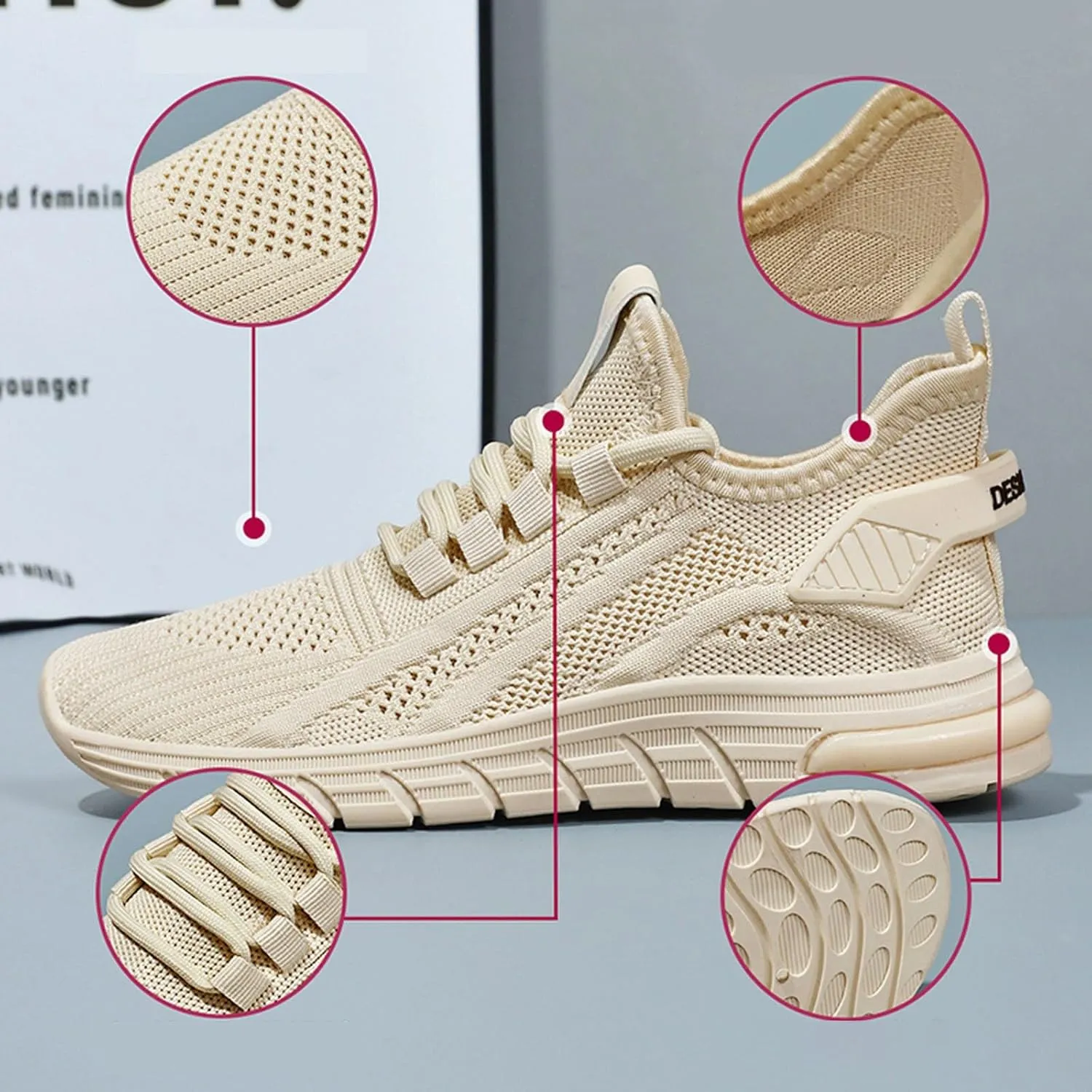 Orthopedic Shoes for Women Slip Ons Arch Support Backless Breathable Knitted Mesh Soft Air-Cushion Comfortable Round Toe Mules Non-Slip Lightweight Soft Sole Casual Garden Clogs