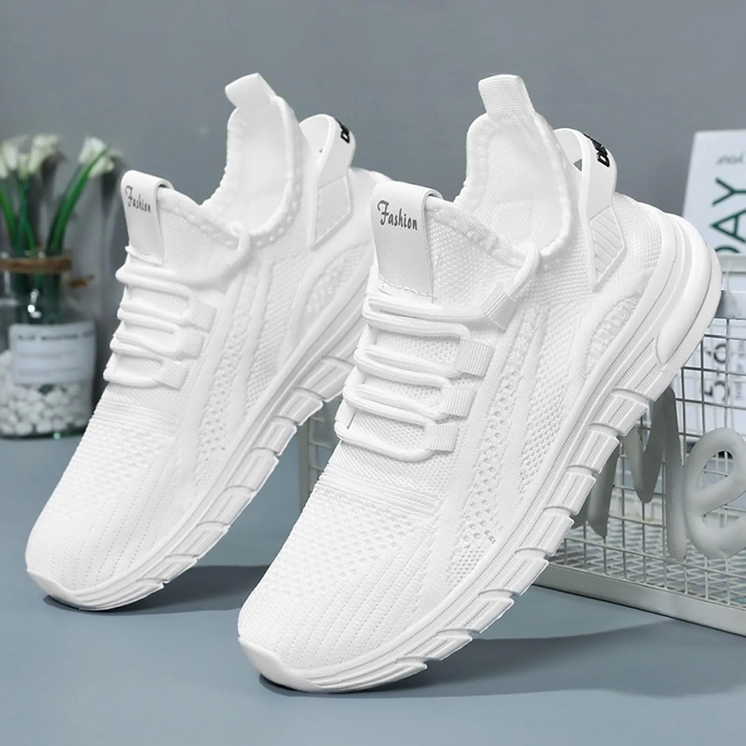 Orthopedic Shoes for Women Slip Ons Arch Support Backless Breathable Knitted Mesh Soft Air-Cushion Comfortable Round Toe Mules Non-Slip Lightweight Soft Sole Casual Garden Clogs