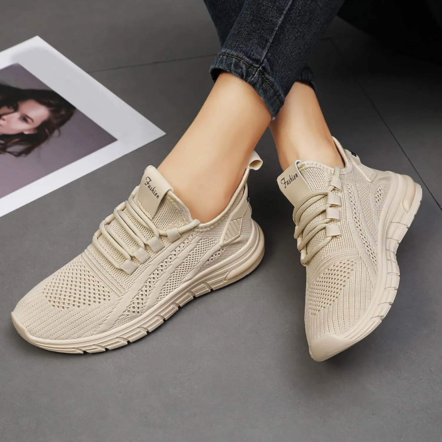 Orthopedic Shoes for Women Slip Ons Arch Support Backless Breathable Knitted Mesh Soft Air-Cushion Comfortable Round Toe Mules Non-Slip Lightweight Soft Sole Casual Garden Clogs