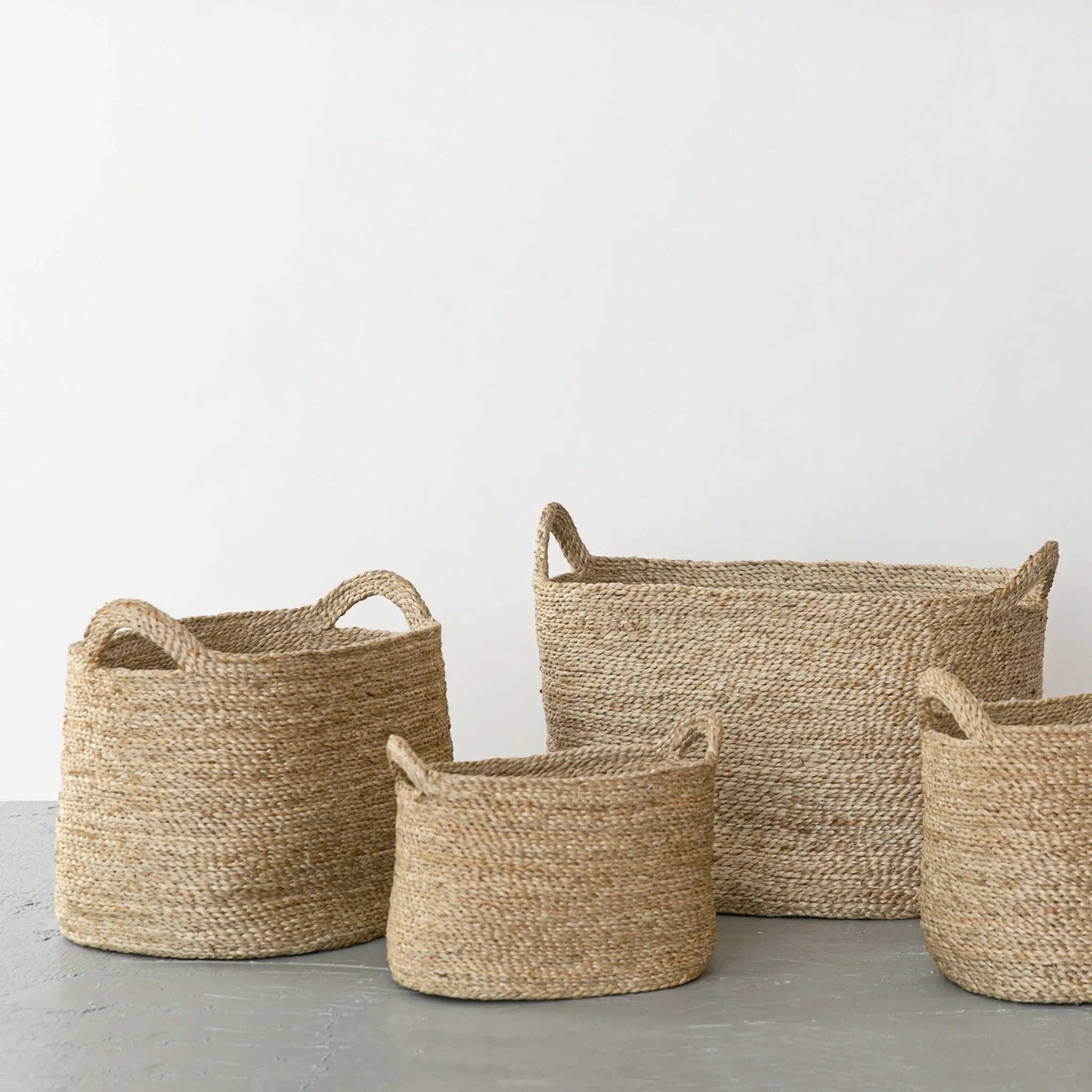 Oval Jute Basket, Small Natural