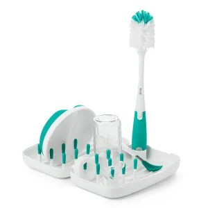 OXO Tot On-the-Go Drying Rack & Bottle Brush teal