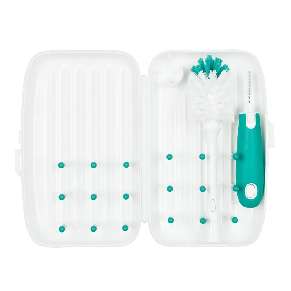 OXO Tot On-the-Go Drying Rack & Bottle Brush teal