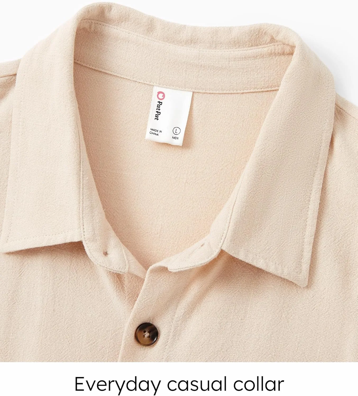 PATPAT Family Matching Linen Outfits, Breathable Short Sleeve Summer Linen Outfits for Men, Women, and Kids