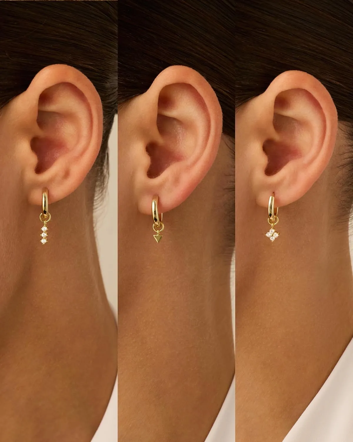 PAVOI 18K Gold Plated Huggie Earrings and Charm Set for Women | Mix and Match Earring Pack with Cubic Zirconia Pearl Opal Star Heart Evil Eye Snake Boho Charms