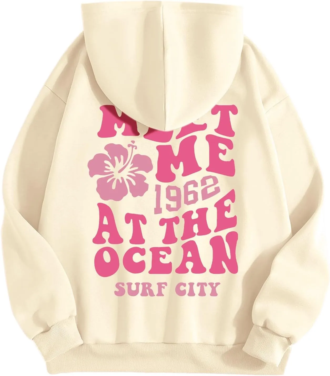 Pink Oversized Hoodie - Unisex Adult Clothing - Active Individuals - Sweatshirt - Long Sleeve - with Pockets