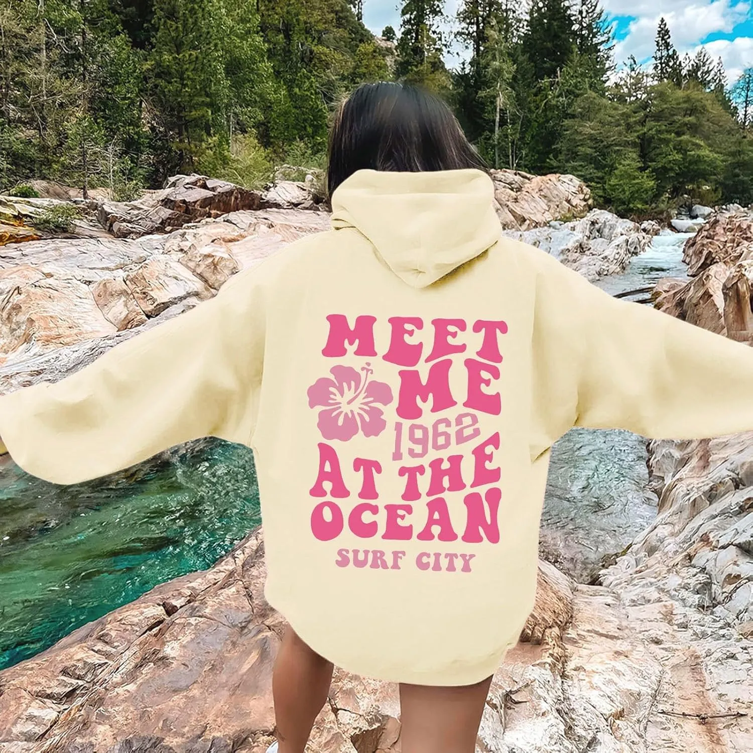 Pink Oversized Hoodie - Unisex Adult Clothing - Active Individuals - Sweatshirt - Long Sleeve - with Pockets