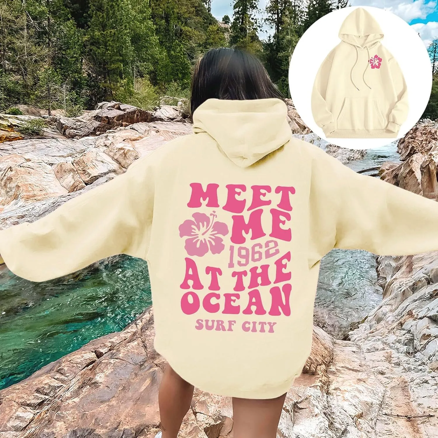 Pink Oversized Hoodie - Unisex Adult Clothing - Active Individuals - Sweatshirt - Long Sleeve - with Pockets