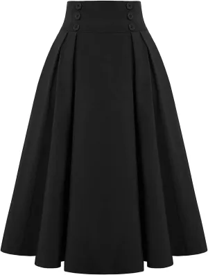 Pleated Skirts for Women with Pockets Vintage Casual Midi Skirt Plus Size Skirts for Women Trendy Clothes 11