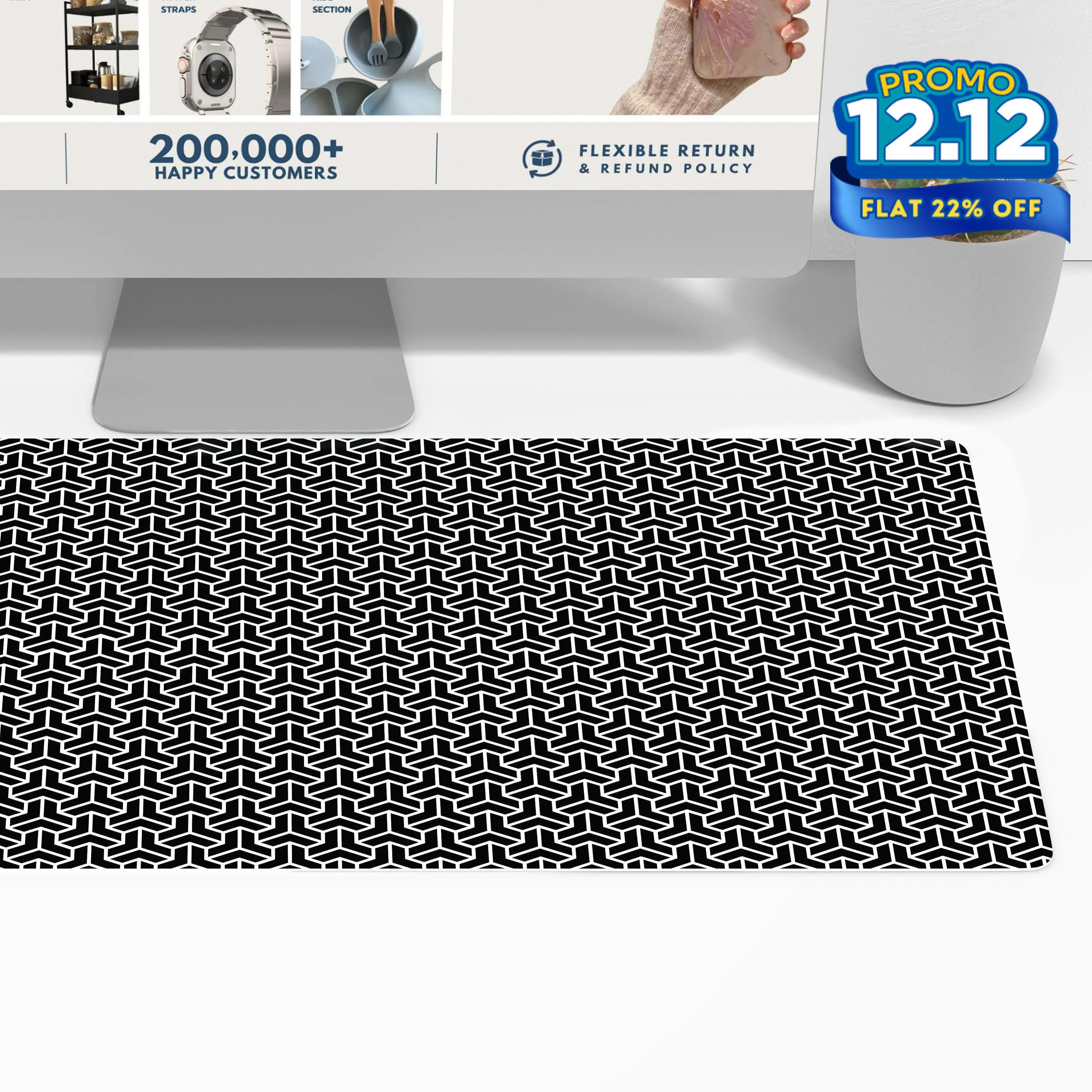 Printed Desk Mat - Triangular Pattern
