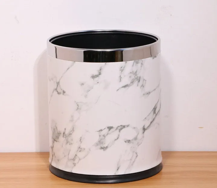 Recycle Bin, Waste Bin, Dustbin, Garbage Box, Trash Can, Basket, Storage, Modern Minimalistic Home Decor, Wooden, Marble, Paper, Office