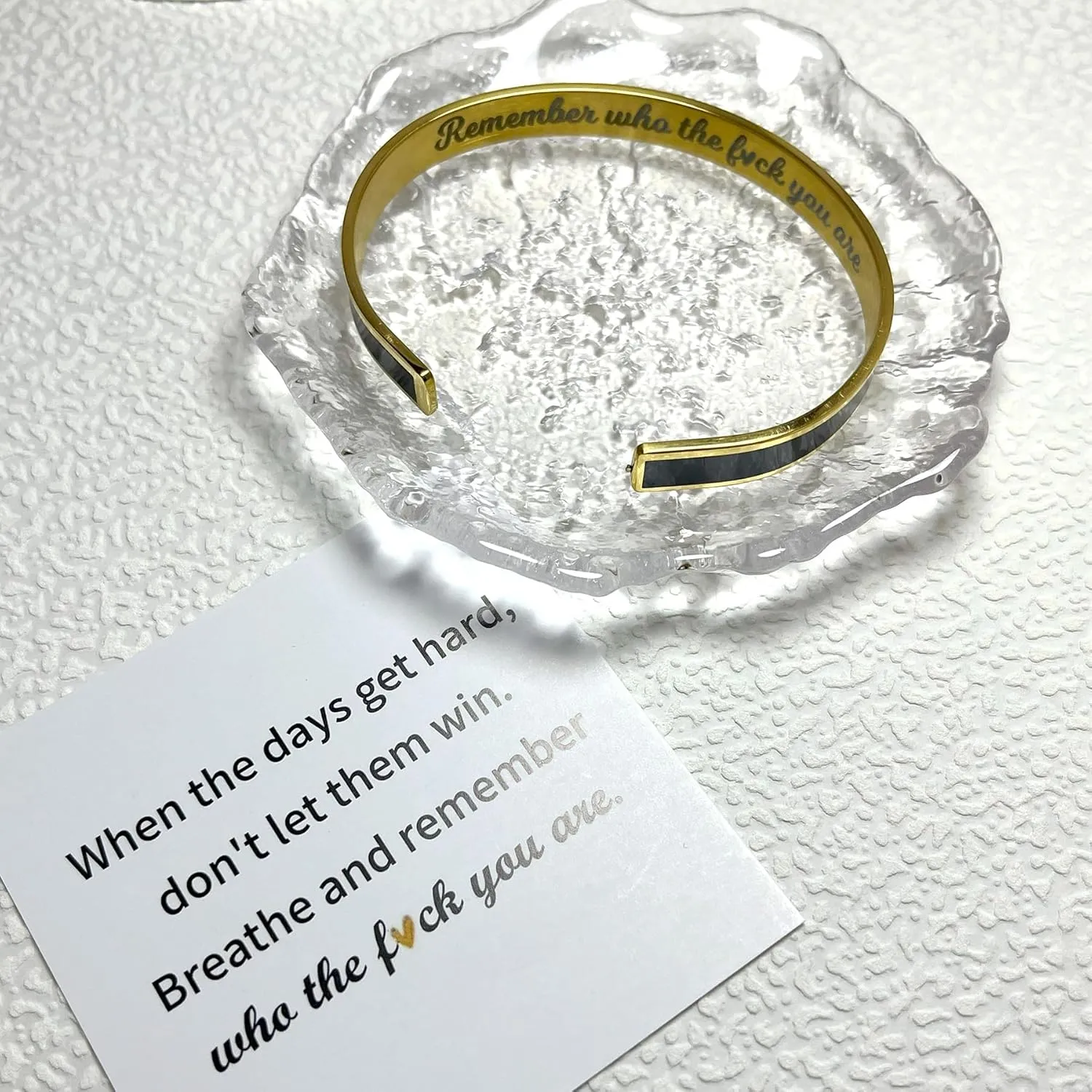 Remember Who The F You Are Color Bracelets Stainless Steel Inspirational and Motivational Bangle with Hidden Message Engraved Jewelry Gift for Women Sisters Friends Mantra Personalized Bracelets