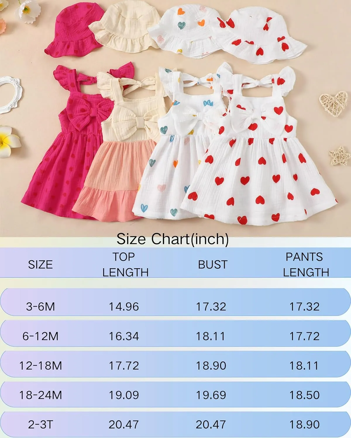 Renotemy Infant Baby Girl Dresses Toddler Girl Clothes Summer Cotton Linen Boho Smocked Sundress Gift for Girls with Hat