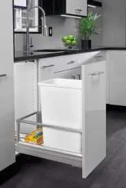 Rev-A-Shelf Single 50 Quart DM Pull-Out White Cont Molded Base 5149-1550DM-111