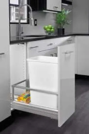 Rev-A-Shelf Single 50 Quart DM Pull-Out White Cont Molded Base 5149-1550DM-111
