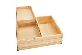 Rev-A-Shelf Wood Deep Tiered Dbl Cutlery Org W/S 30" FF - H SLIDE 4WTCDD-724HFLSC-1