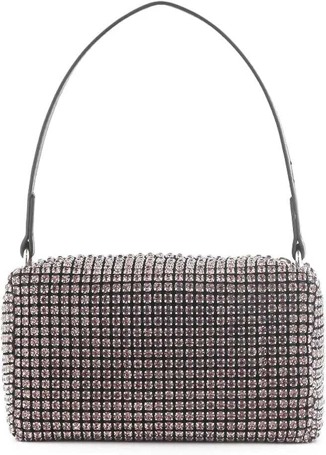 Rhinestone Purse Silver Evening Bag Sparkly Purse Silver Bags for Women
