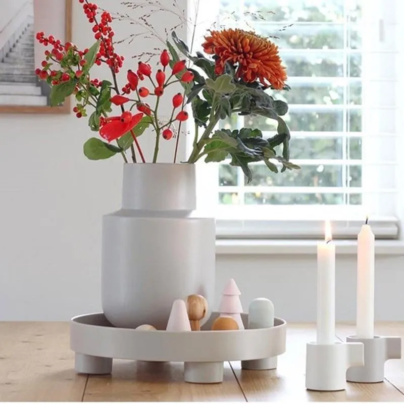 Round Shaped Plastic Tableware Storage Tray