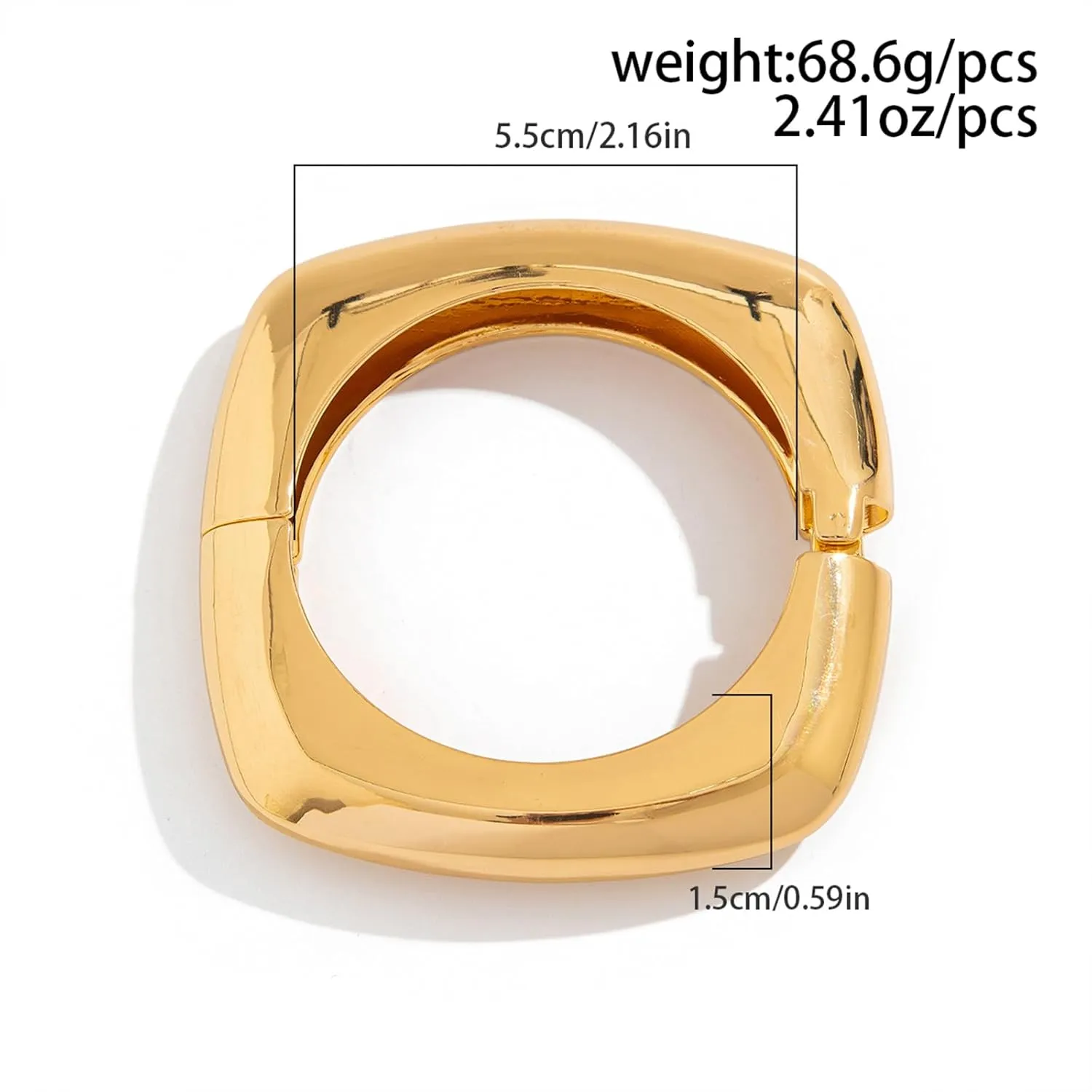 Salircon Gold Bangle Bracelets for Women Gold Wide Chunky Cuff Bracelets Trendy Hinged Cuff Open Wide Chunky Bracelet Irregular Minimalist Cuff Jewelry