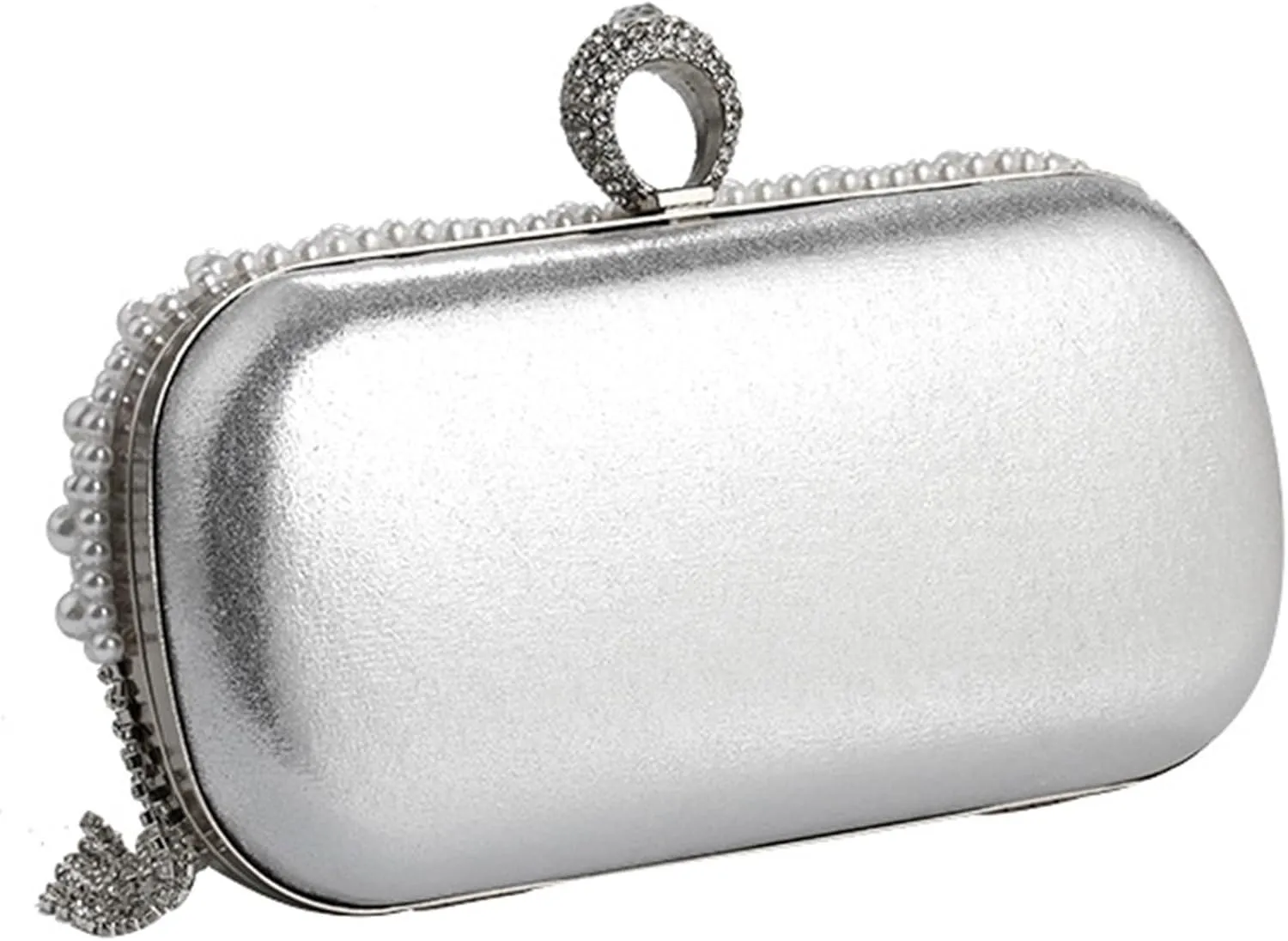 Sangeuhhlk Women's Rhinestone Tassels Evening Handbag Pearl Lady Party Wedding Clutch Purse Crystal Banquet Shoulder Bag(Gold)