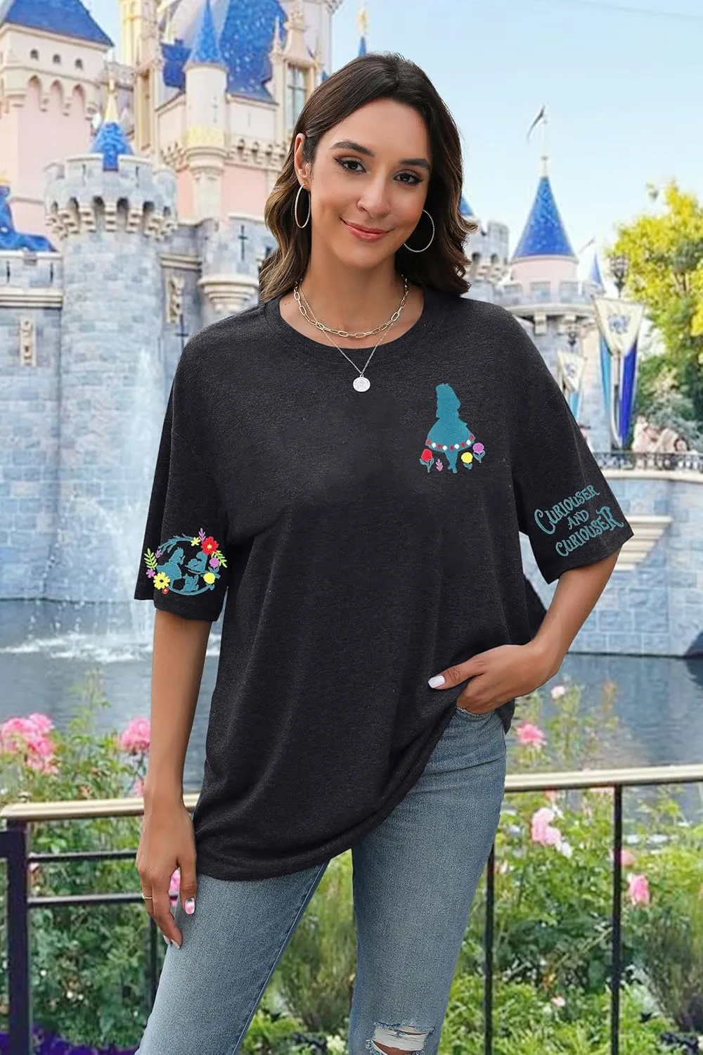 SFHFY Magical Shirt for Women Magic Kingdom T Shirt Family Vacation Tee Castle Fairy Tale Graphic Short Sleeve Tops