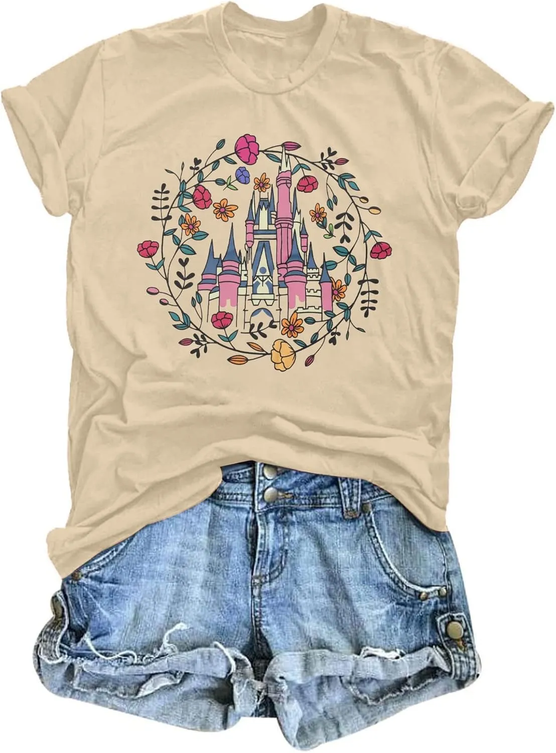 SFHFY Magical Shirt for Women Magic Kingdom T Shirt Family Vacation Tee Castle Fairy Tale Graphic Short Sleeve Tops