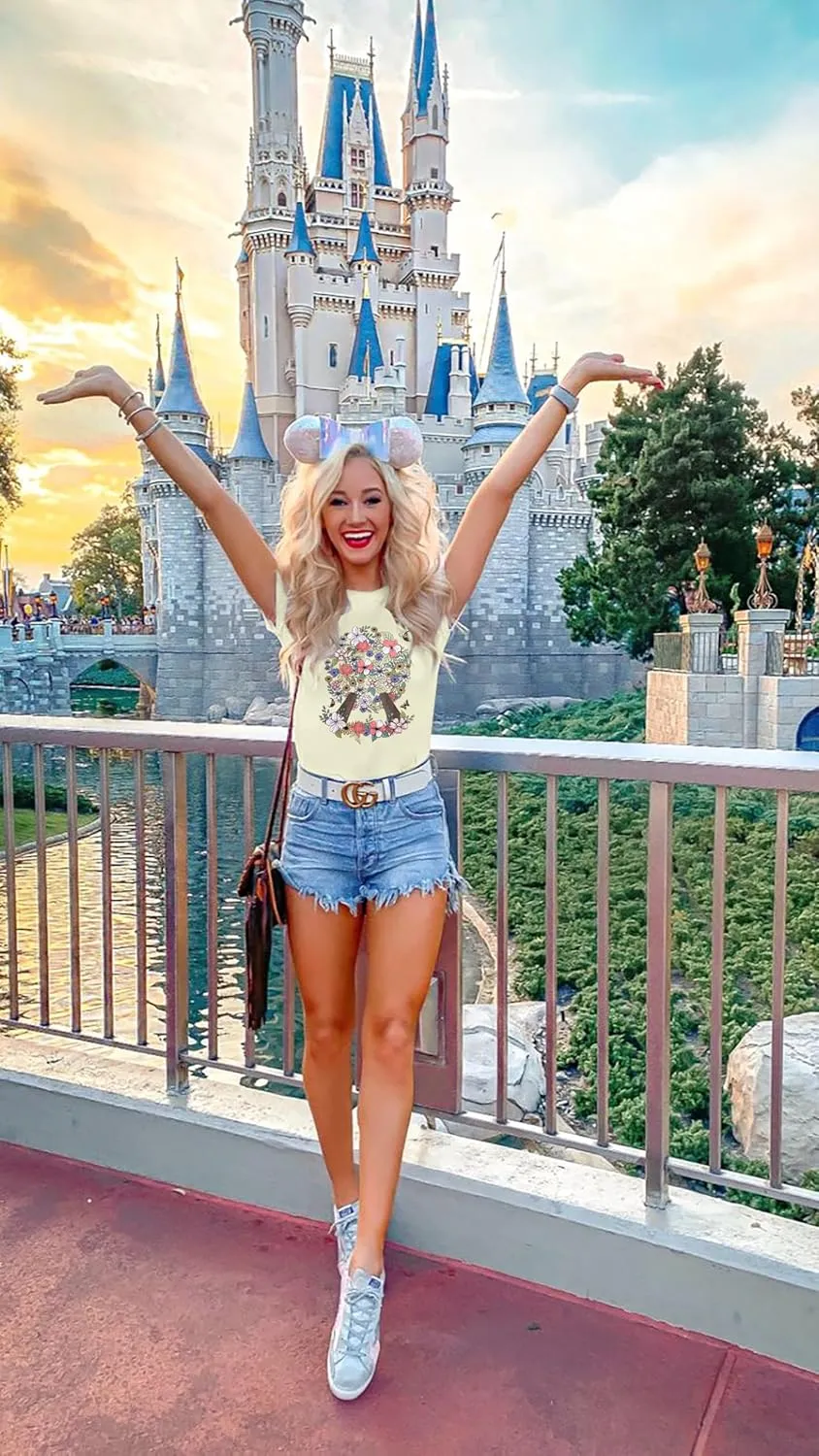 SFHFY Magical Shirt for Women Magic Kingdom T Shirt Family Vacation Tee Castle Fairy Tale Graphic Short Sleeve Tops