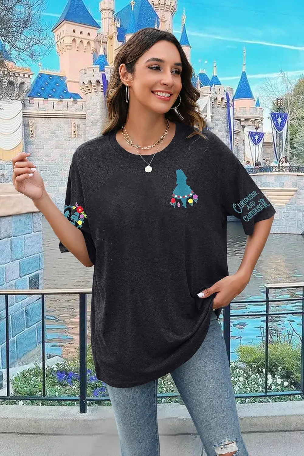 SFHFY Magical Shirt for Women Magic Kingdom T Shirt Family Vacation Tee Castle Fairy Tale Graphic Short Sleeve Tops