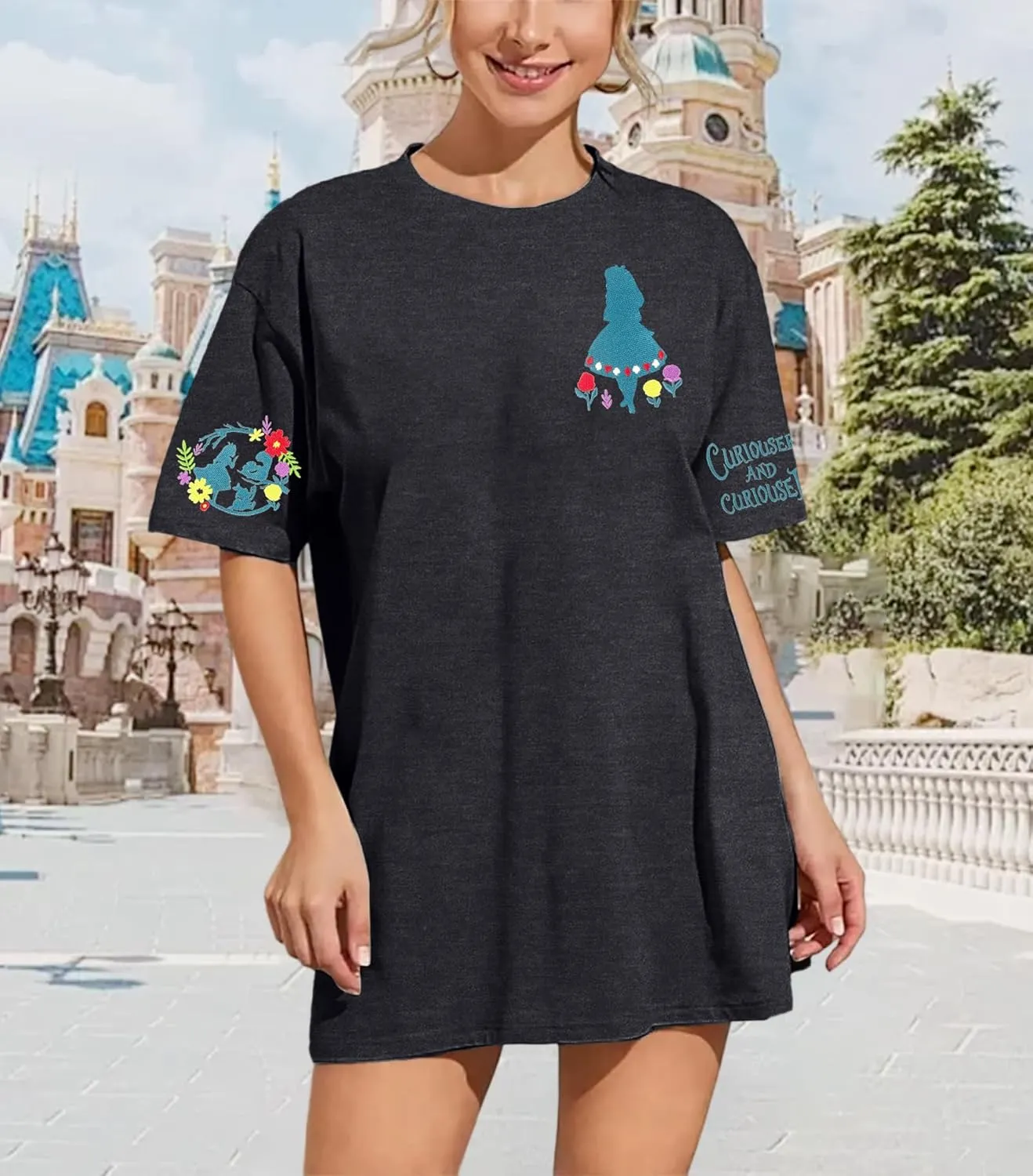 SFHFY Magical Shirt for Women Magic Kingdom T Shirt Family Vacation Tee Castle Fairy Tale Graphic Short Sleeve Tops
