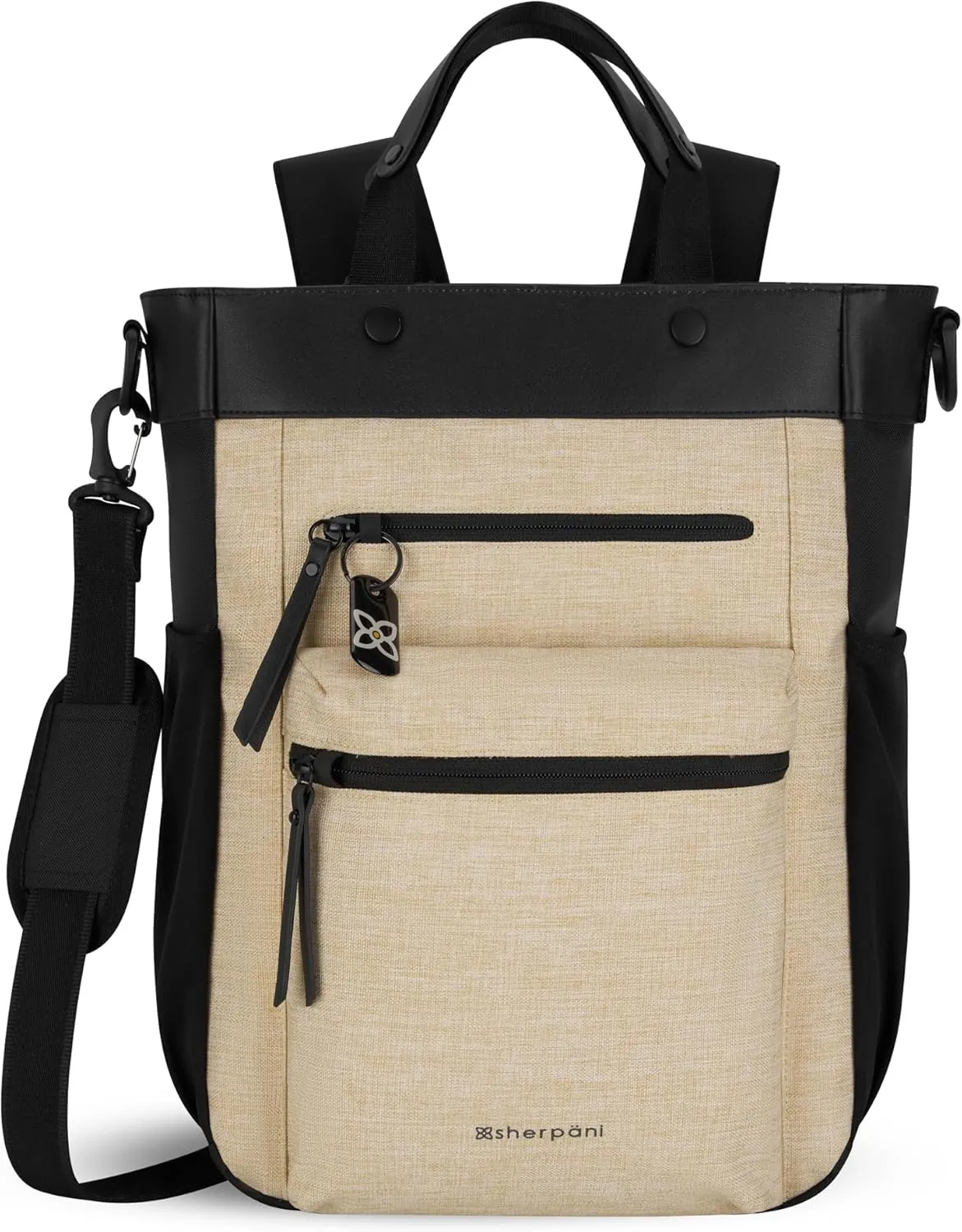 Sherpani Soleil, Anti Theft Convertible Backpack, 3 in 1 Tote Bag, Crossbody Bag, Cross Body Purse, 18L Travel Backpack, Travel Gifts for Women, RFID Protection, Fits 15 Laptop (Straw)