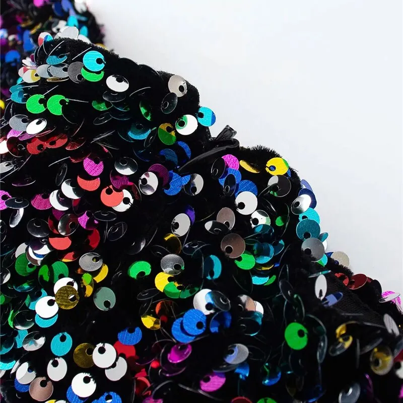 SHINY SEQUIN MINI SKIRT