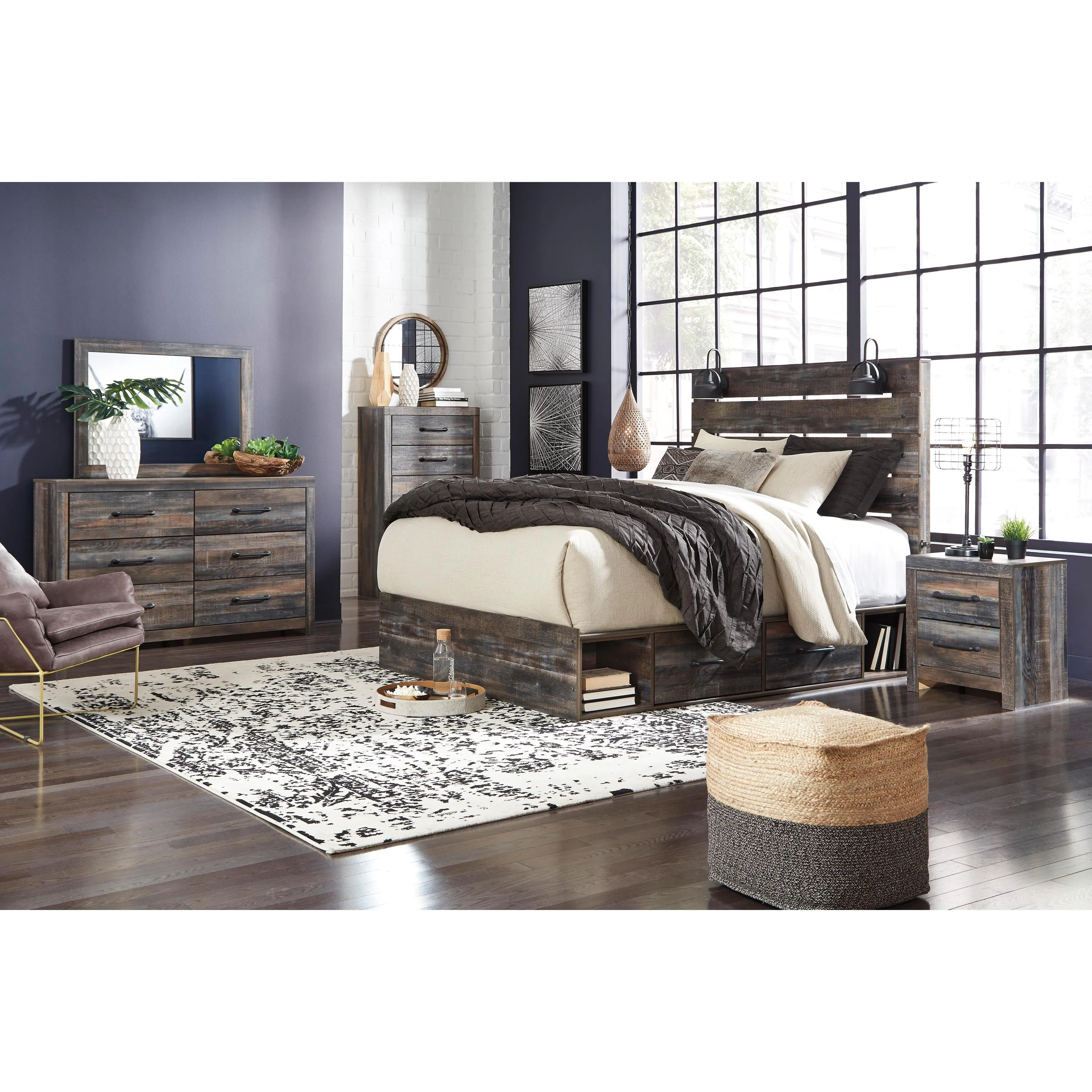Signature Design by Ashley Drystan B211B56 6 pc Queen Panel Storage Bedroom Set