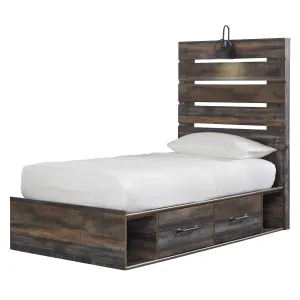 Signature Design by Ashley Drystan B211B8 Twin Panel Bed with 2 Storage Drawers