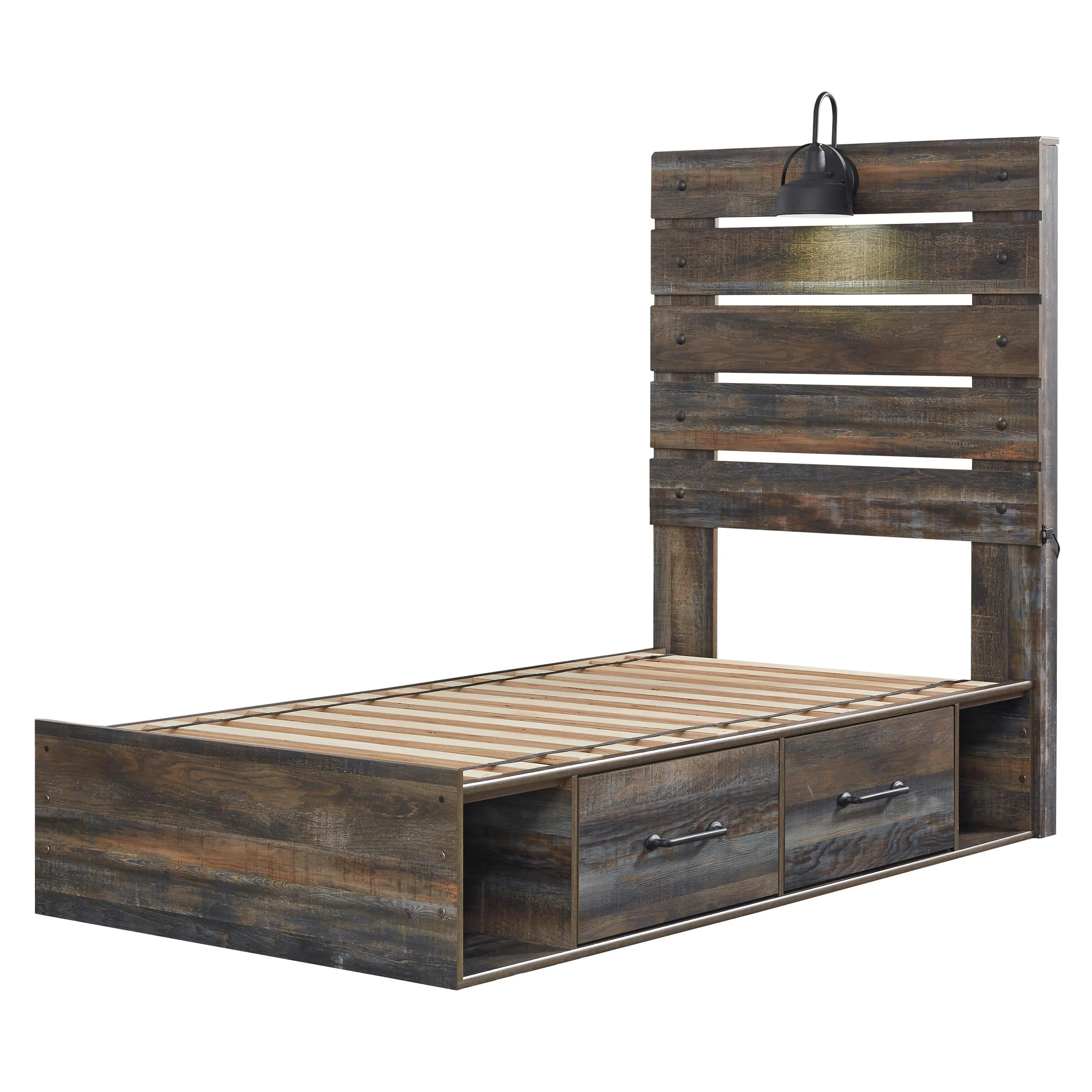Signature Design by Ashley Drystan B211B8 Twin Panel Bed with 2 Storage Drawers
