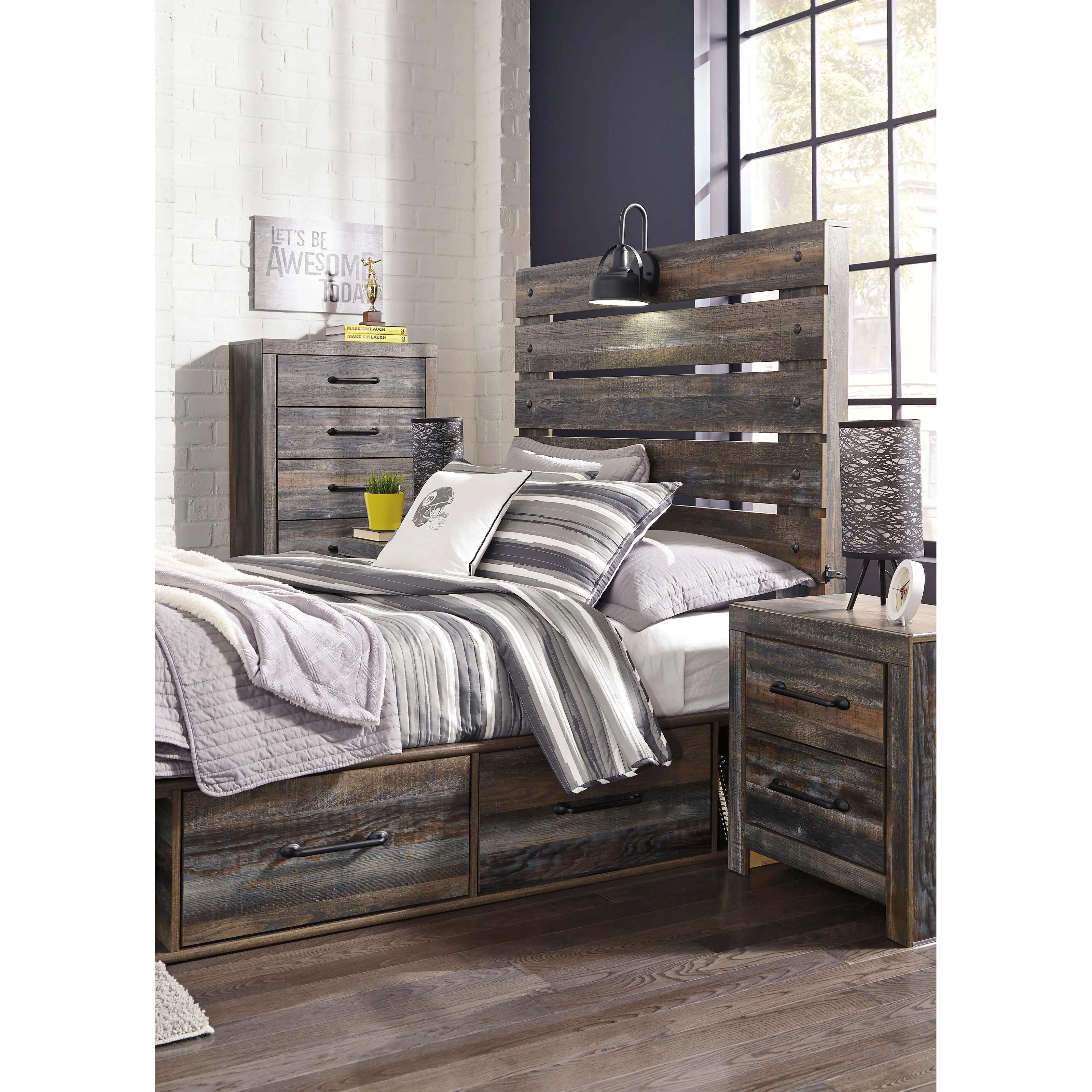 Signature Design by Ashley Drystan B211B9 Full Panel Bed with 2 Storage Drawers