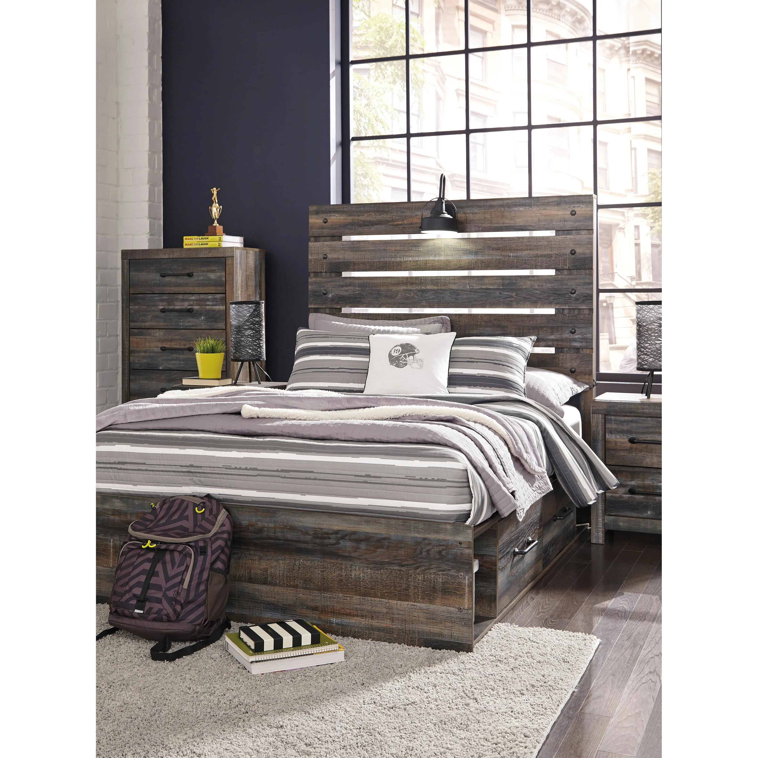 Signature Design by Ashley Drystan B211B9 Full Panel Bed with 2 Storage Drawers