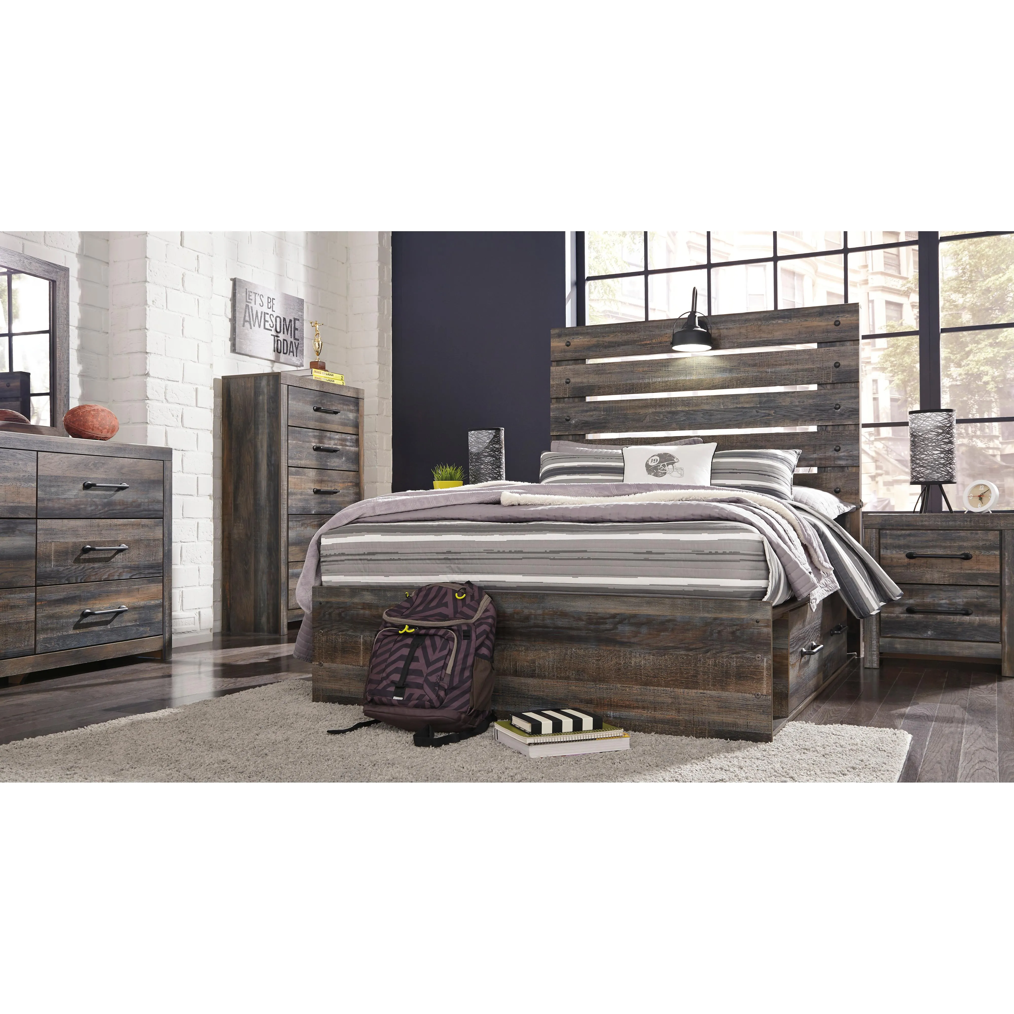 Signature Design by Ashley Drystan B211B9 Full Panel Bed with 2 Storage Drawers