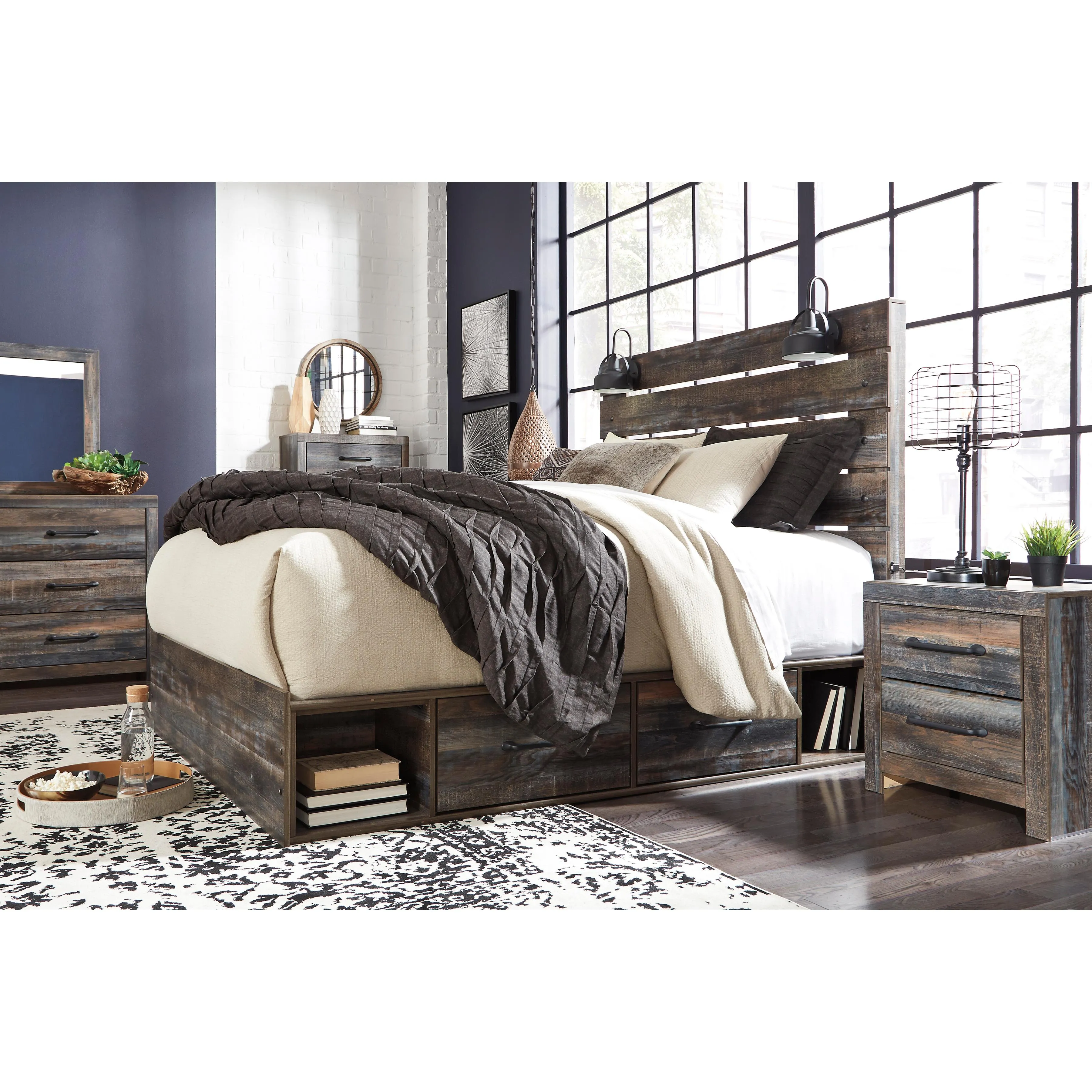 Signature Design by Ashley Drystan Queen Panel Bed with Storage B211-57/B211-54/B211-60/B211-60/B100-13
