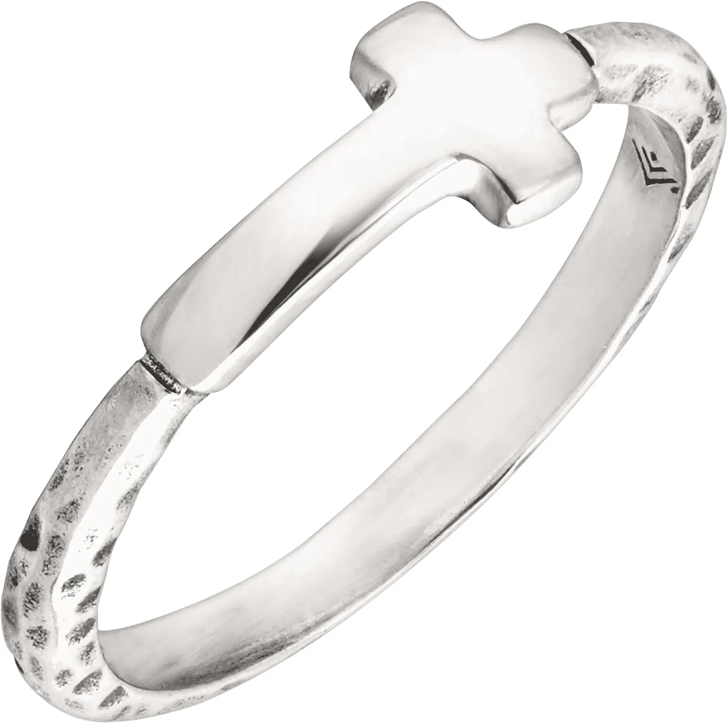 Silpada 'Simplex Cross' Horizontal Cross Textured Ring in Sterling Silver