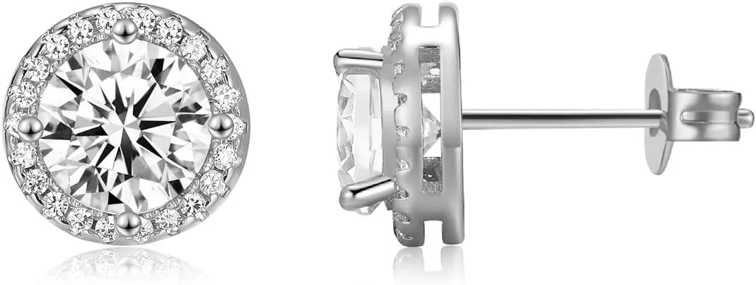 Simple Geometric Round Stud Earrings 925 Sterling Silver Post Circle Love Knot Studs for Women