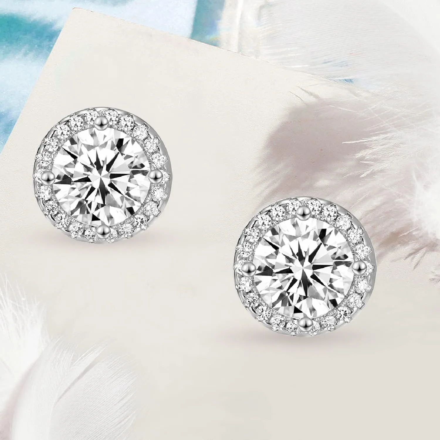 Simple Geometric Round Stud Earrings 925 Sterling Silver Post Circle Love Knot Studs for Women