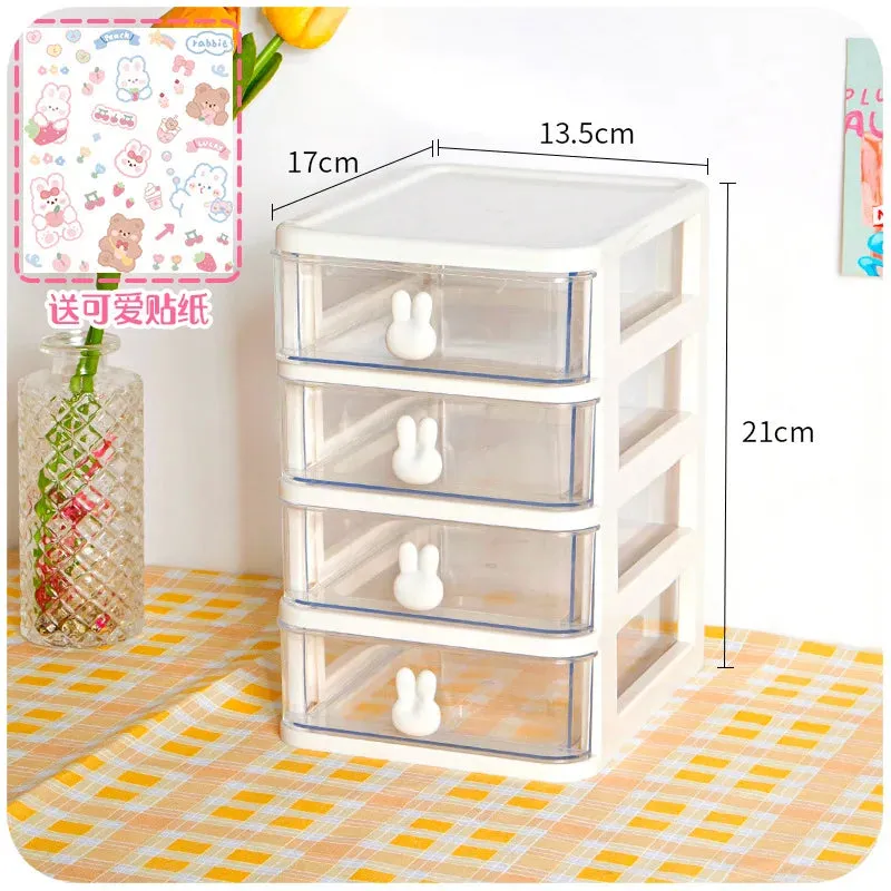 SINOTAO  -  Desktop Storage Box Drawer Ins Girl Heart Student Dormitory Stationery Cosmetics Sundries Jewelry Hand Account Storage Box