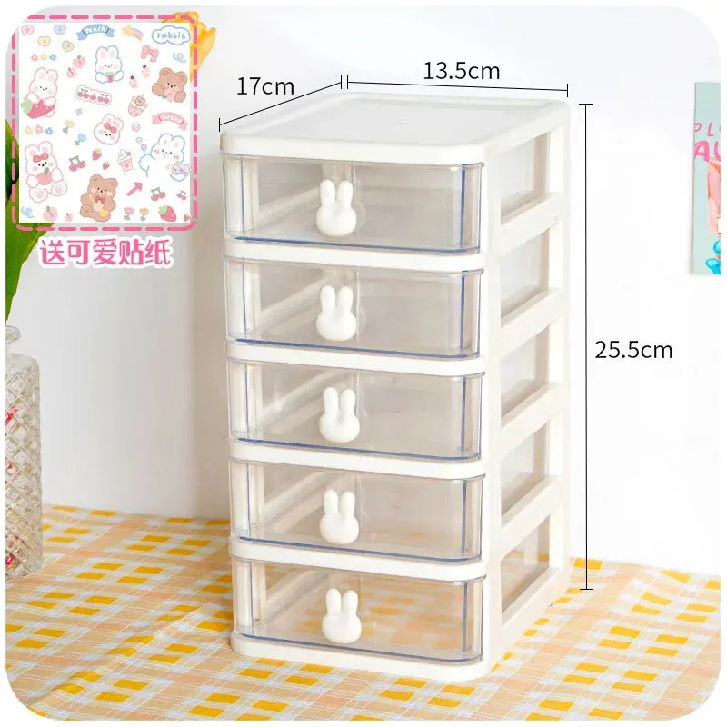SINOTAO  -  Desktop Storage Box Drawer Ins Girl Heart Student Dormitory Stationery Cosmetics Sundries Jewelry Hand Account Storage Box