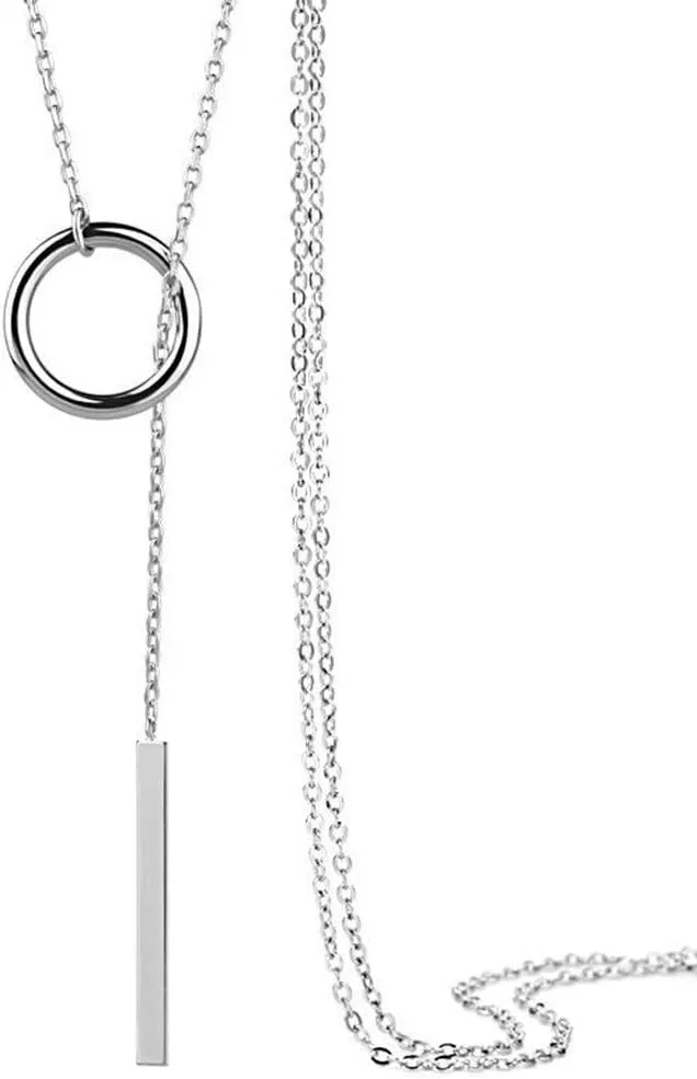 Small Necklaces for Women Jewelry for Women Necklace Multi Gift Choker Fashion Layer Trendy Copper Boho Necklaces & Pendants (Silver, One Size)
