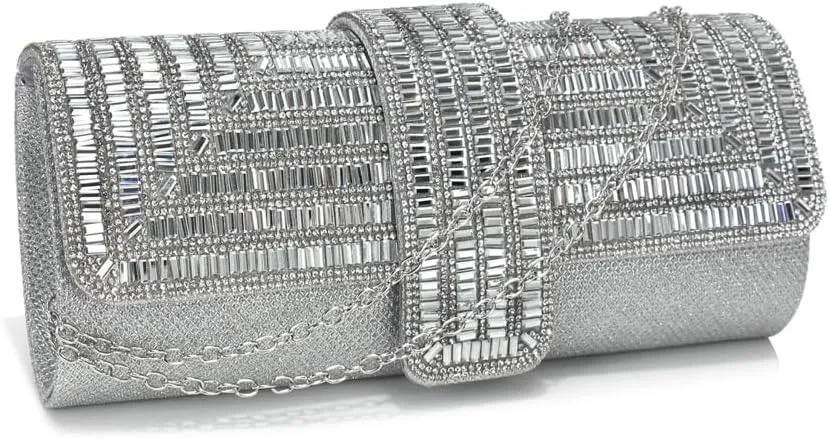 Solyinne Evening Bags Clutch Purses for Women Sparkling Glitter Formal Party Purse Wedding Cocktail Prom Bags with Chain