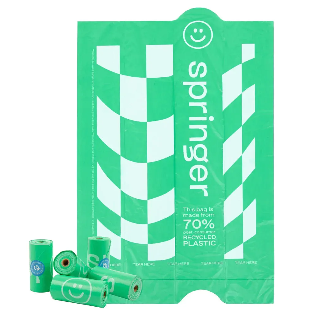 Springer Pets Poop Bag Dispenser With Bags Springer Green